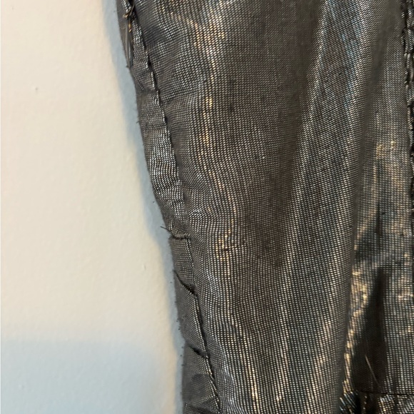 Only Women’s L Silver Metallic Sleeveless Party Dress Fit & Flare Mini - Picture 6 of 7